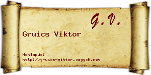 Gruics Viktor névjegykártya
